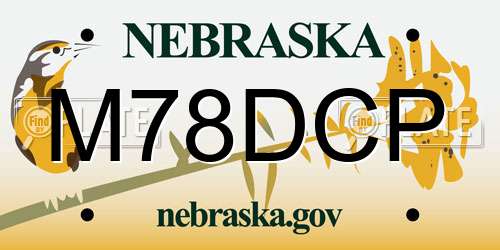 M78DCP Nebraska License Plate