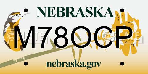 M78OCP Nebraska License Plate