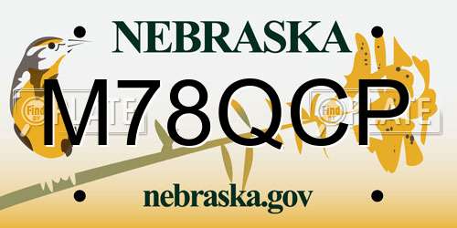 M78QCP Nebraska License Plate