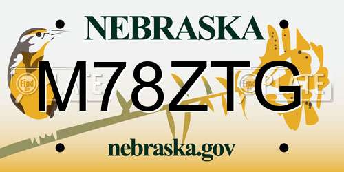 M78ZTG Nebraska License Plate