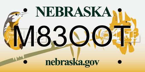 M83OOT Nebraska License Plate