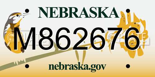 M862676 Nebraska License Plate