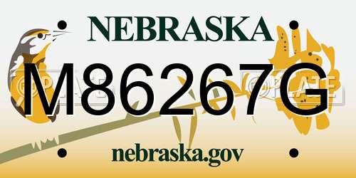 M86267G Nebraska License Plate