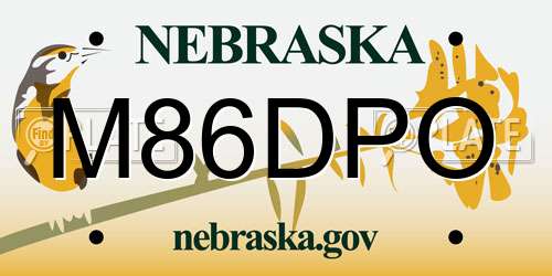 M86DPO Nebraska License Plate