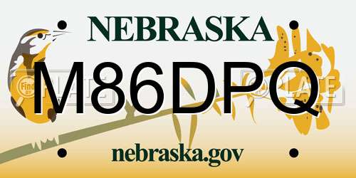 M86DPQ Nebraska License Plate