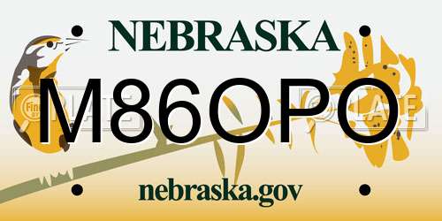 M86OPO Nebraska License Plate