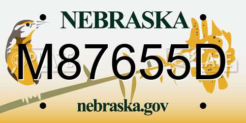 M87655D Nebraska License Plate