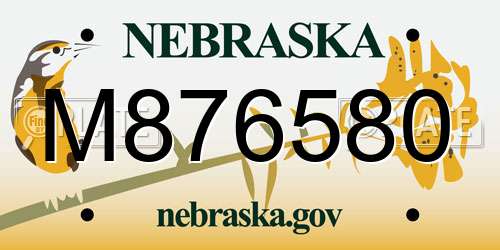 M876580 Nebraska License Plate