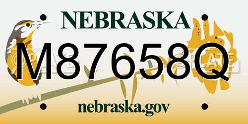 M87658Q Nebraska License Plate