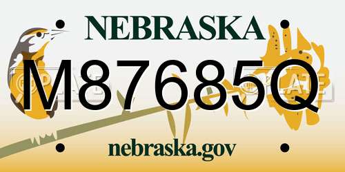 M87685Q Nebraska License Plate
