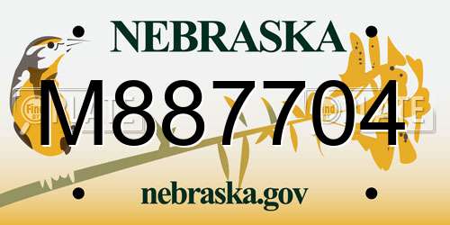M887704 Nebraska License Plate