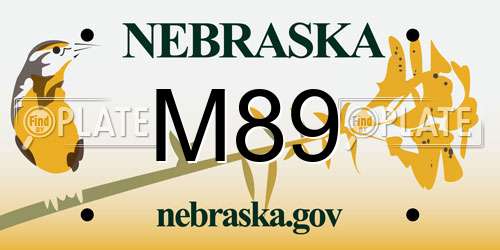 M89 Nebraska License Plate