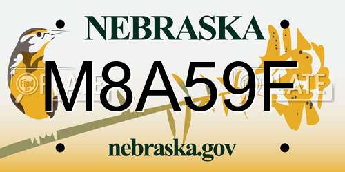 M8A59F Nebraska License Plate