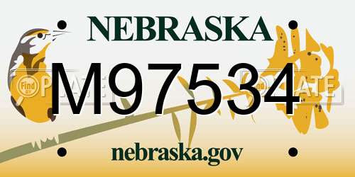 M97534 Nebraska License Plate
