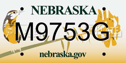 M9753G Nebraska License Plate