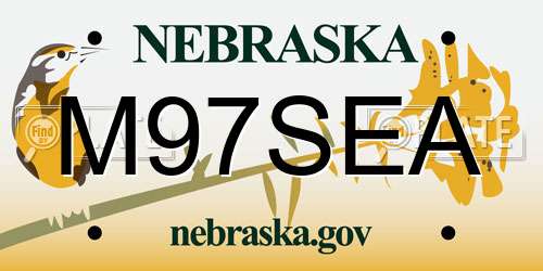 M97SEA Nebraska License Plate