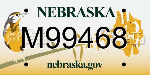 M99468 Nebraska License Plate