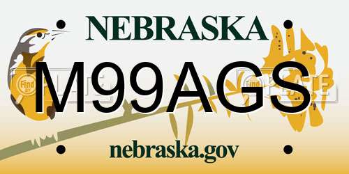 M99AGS Nebraska License Plate