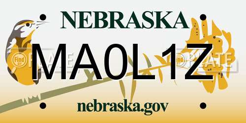 MA0L1Z Nebraska License Plate