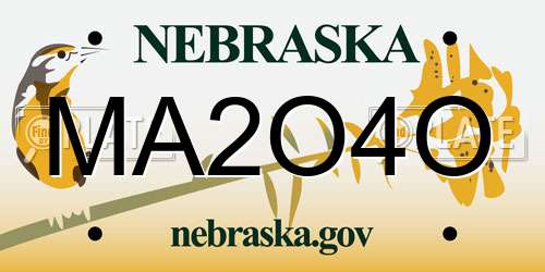 MA2O4O Nebraska License Plate