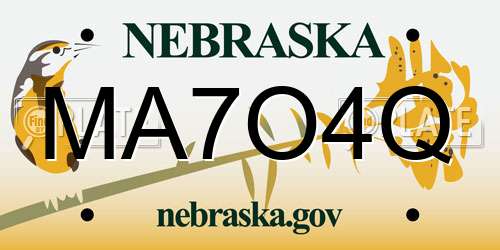 MA7O4Q Nebraska License Plate
