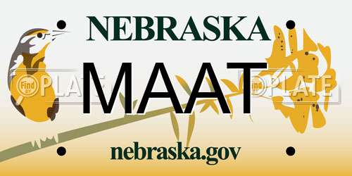 MAAT Nebraska License Plate