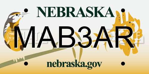 MAB3AR Nebraska License Plate