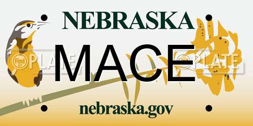 MACE Nebraska License Plate