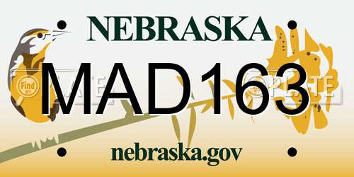 MAD163 Nebraska License Plate