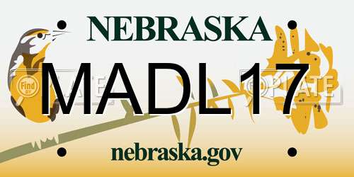 MADL17 Nebraska License Plate
