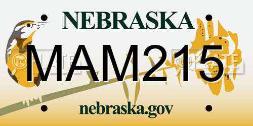 MAM215 Nebraska License Plate