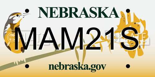MAM21S Nebraska License Plate