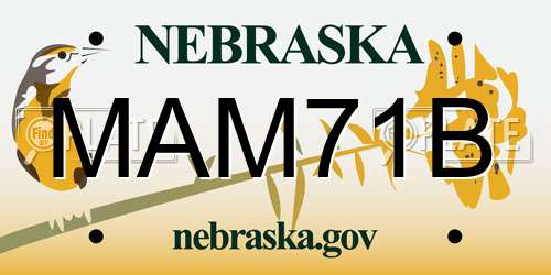MAM71B Nebraska License Plate