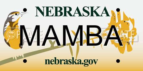 MAMBA Nebraska License Plate