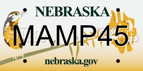 MAMP45 Nebraska License Plate