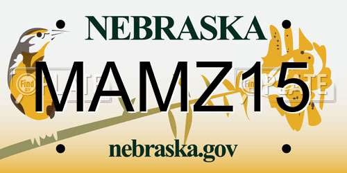 MAMZ15 Nebraska License Plate