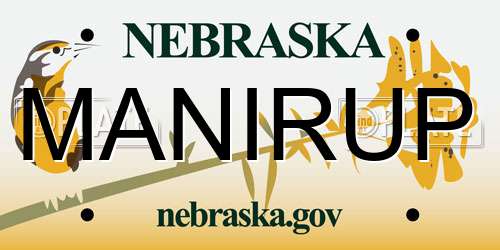 MANIRUP Nebraska License Plate