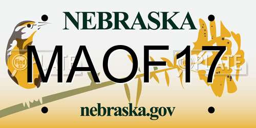 MAOF17 Nebraska License Plate