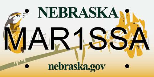 MAR1SSA Nebraska License Plate