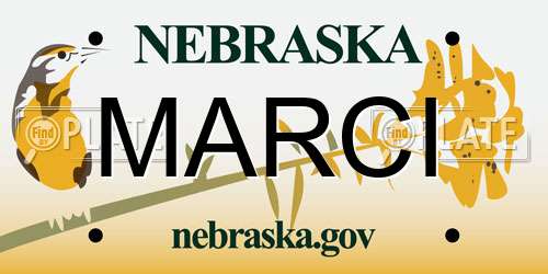 MARCI Nebraska License Plate