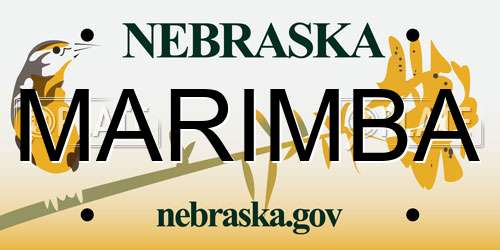 MARIMBA Nebraska License Plate