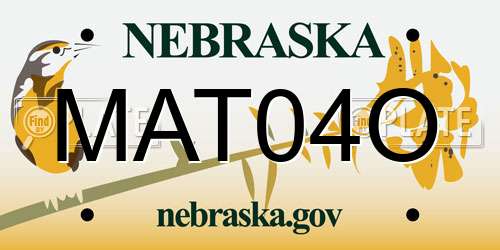 MAT04O Nebraska License Plate