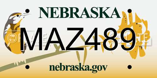 MAZ489 Nebraska License Plate