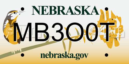 MB3O0T Nebraska License Plate