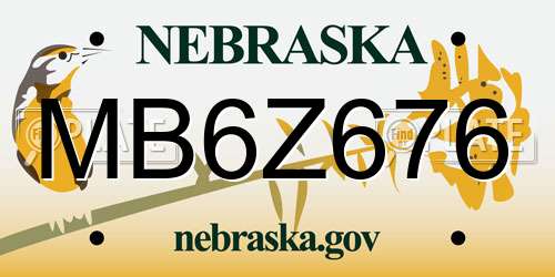 MB6Z676 Nebraska License Plate