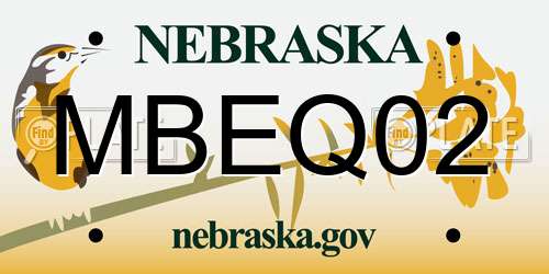 MBEQ02 Nebraska License Plate