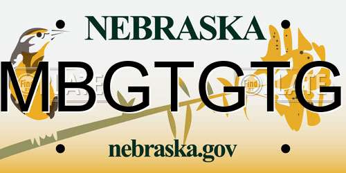 MBGTGTG Nebraska License Plate