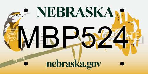 MBP524 Nebraska License Plate