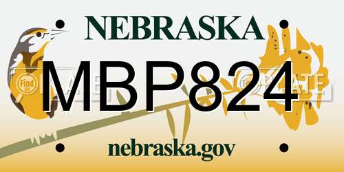MBP824 Nebraska License Plate