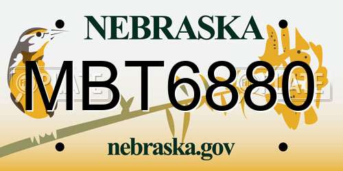MBT6880 Nebraska License Plate